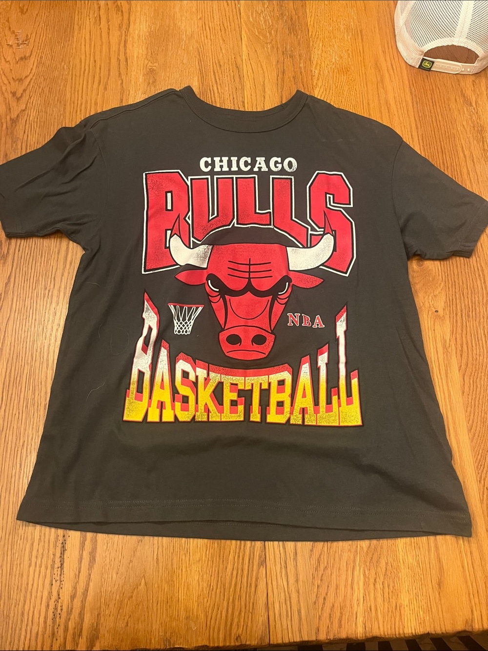 NBA Chicago Bulls Black T-Shirt with Red and Yellow Graphic